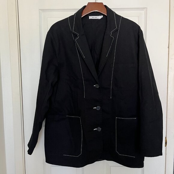 Mod Ref Cotton Contrast Stitch Blazer - Picture 1 of 4